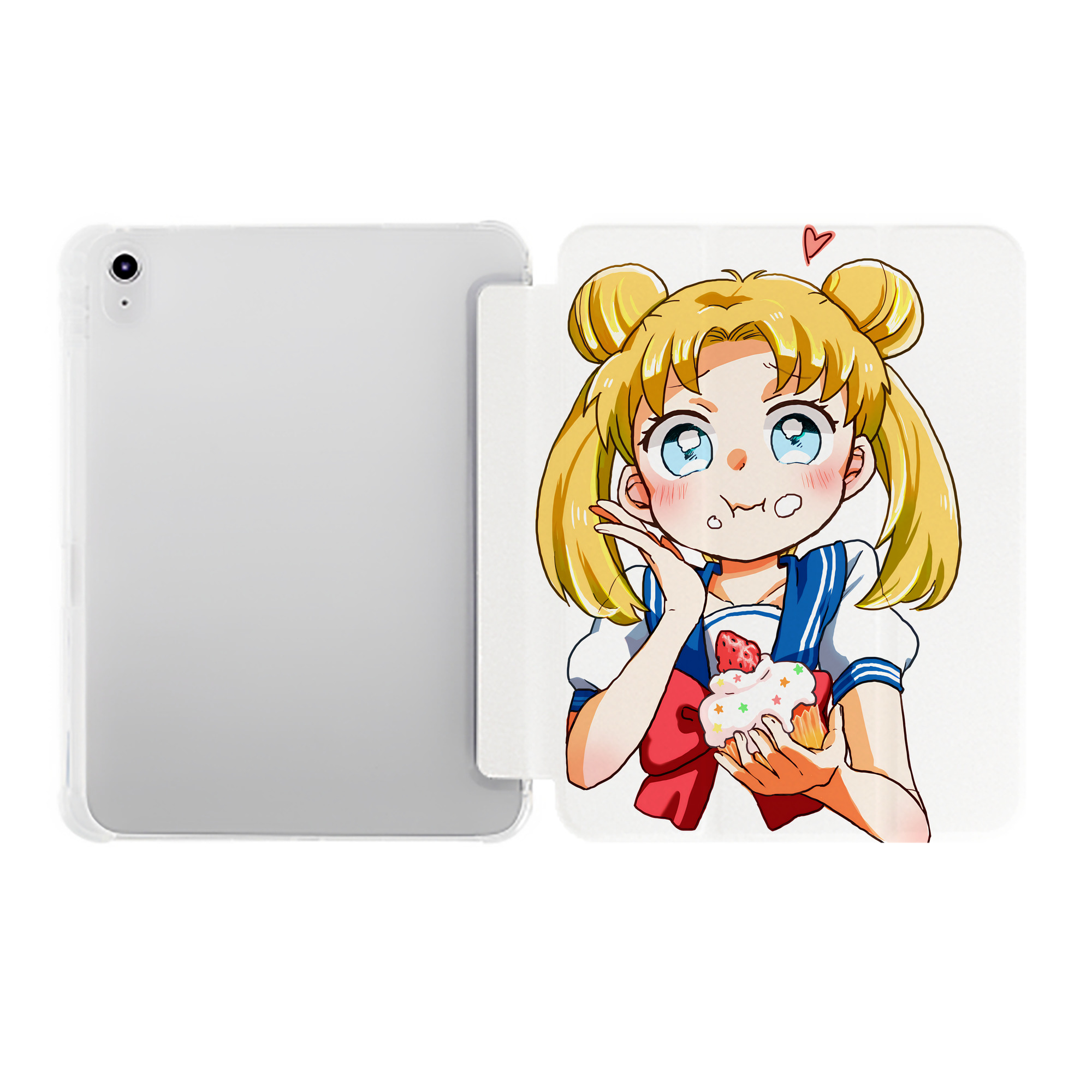 （画像用） 美少女戦士セーラームーン 愛野 美奈子 あいの みなこ Sailor Moon Aino Minako IPad ケース ペン収納付き 三つ折りスタンド PUレザー×シリコン 対応機種9.5/10.5/10.9インチ